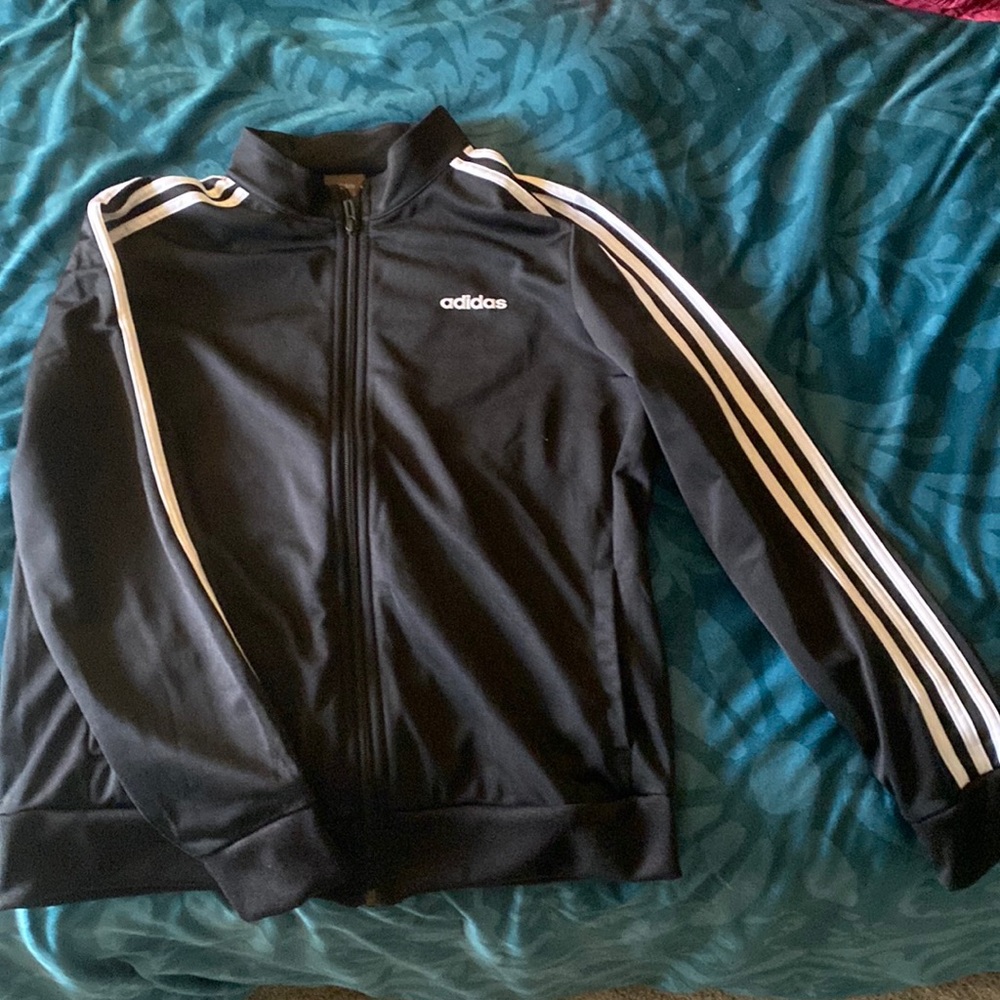 Adidas Striped Zip Up Track Sweatshirt